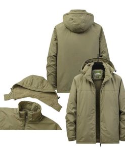 Man Zula | Sacha - Casual Jacka Med Huva For Man Khaki